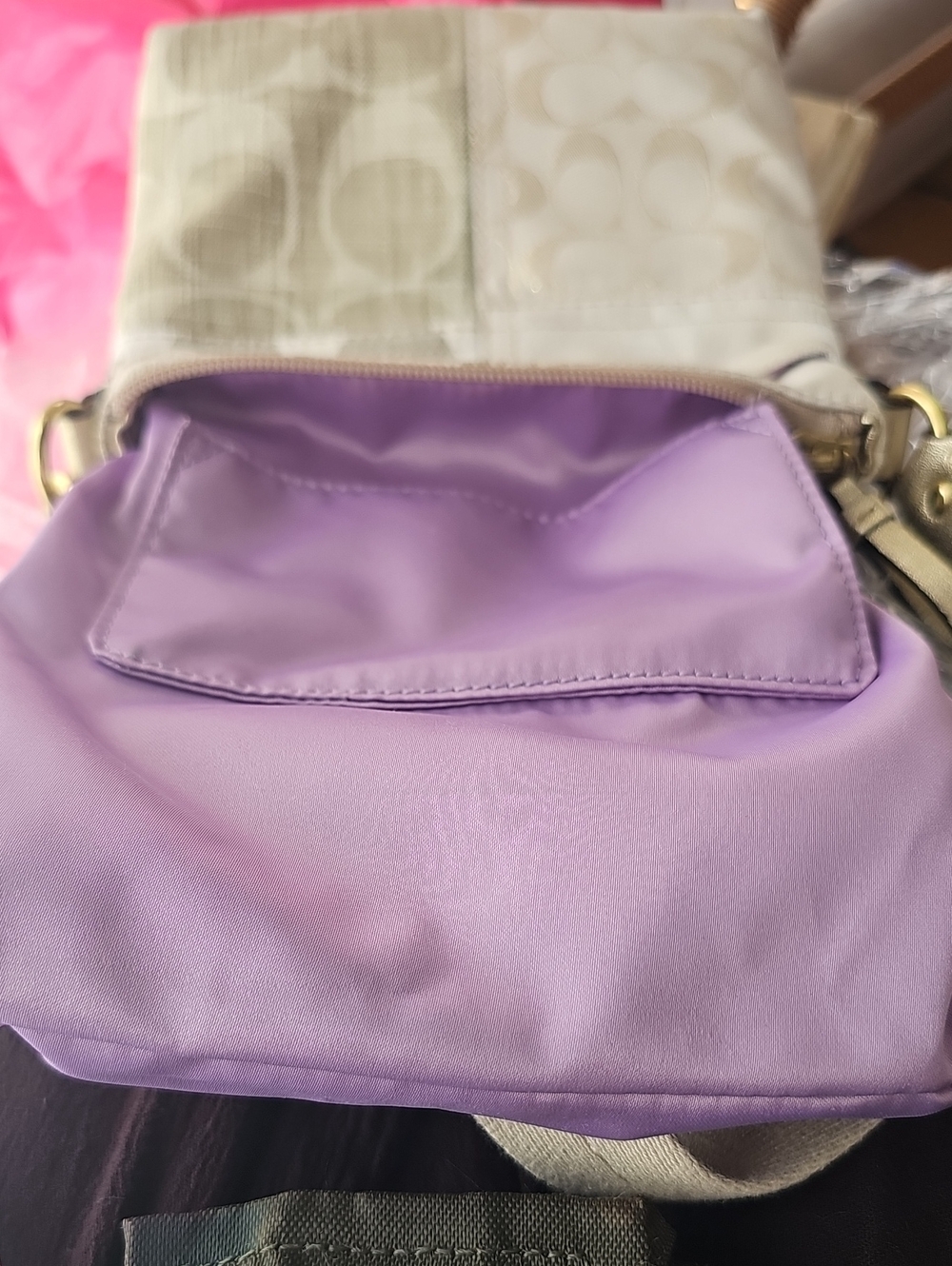 Coach Patch Patchwork Signature Crossbody Bag in Neutral Beige - Picture 15 of 16